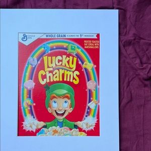 Lucky Charms cereal Art matted breakfast leprechaun magically delicious